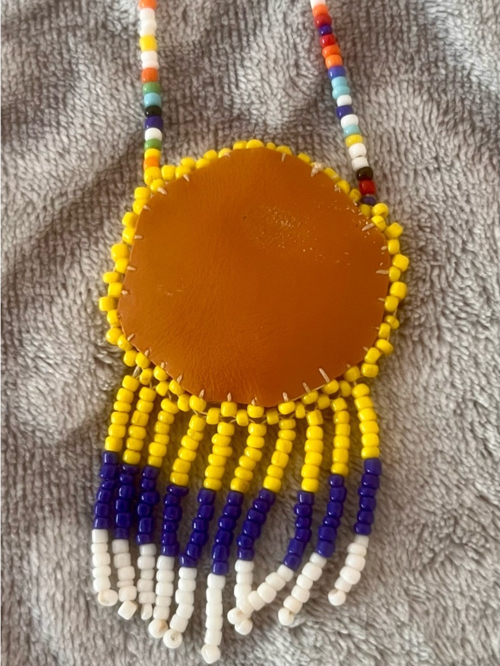 Beaded Thunderbird Necklace Native Style Southwestern Fringe - Picture 3 of 3